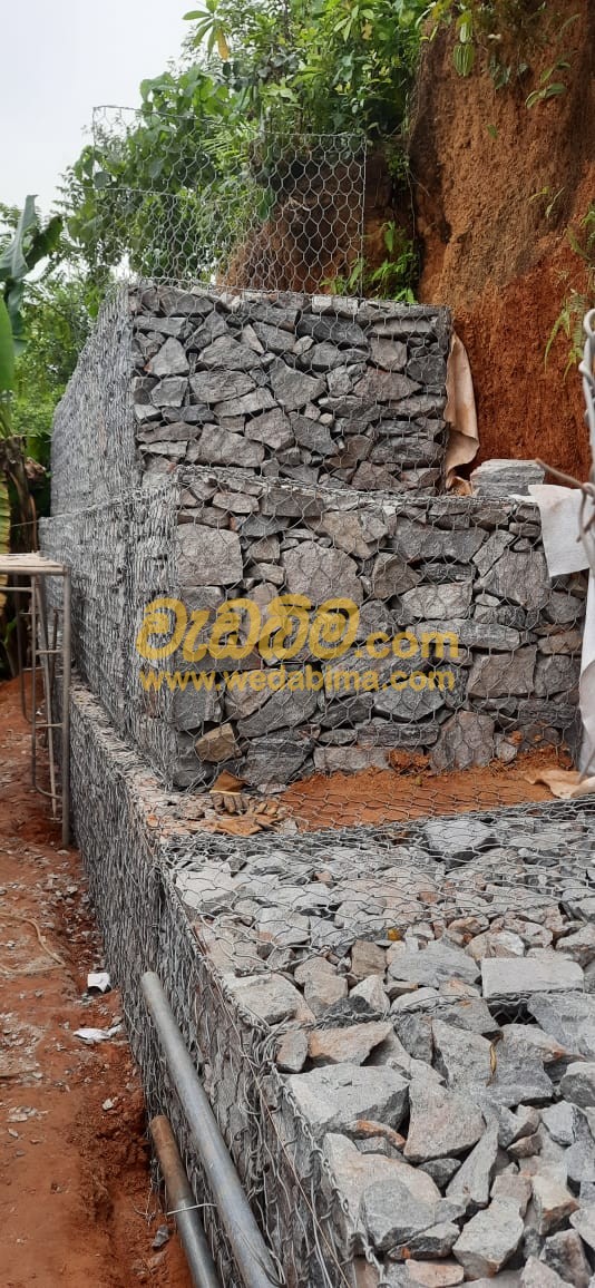 gabion wall construction - Piliyandala