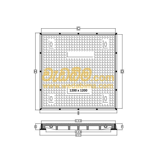 950mm x 950mm Clear Open Double Seal Cast-Iron Manhole Cover with Frame